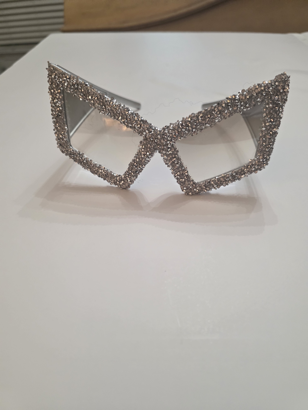Crystal-Embellished Oversize Cat-Eye Sunglasses - Silver
